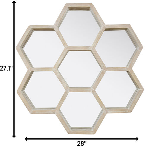 Honeycomb 28 X 27 inch Gray with Light Whitewash Accent Mirror, Varaluz Casa