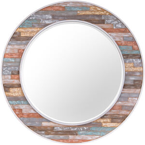 Colorful Waxed Plank 36 X 36 inch Pastel Multi and Clear Wall Mirror, Large