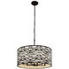 Kato 6 Light 30 inch Black Pendant Ceiling Light in Carbon