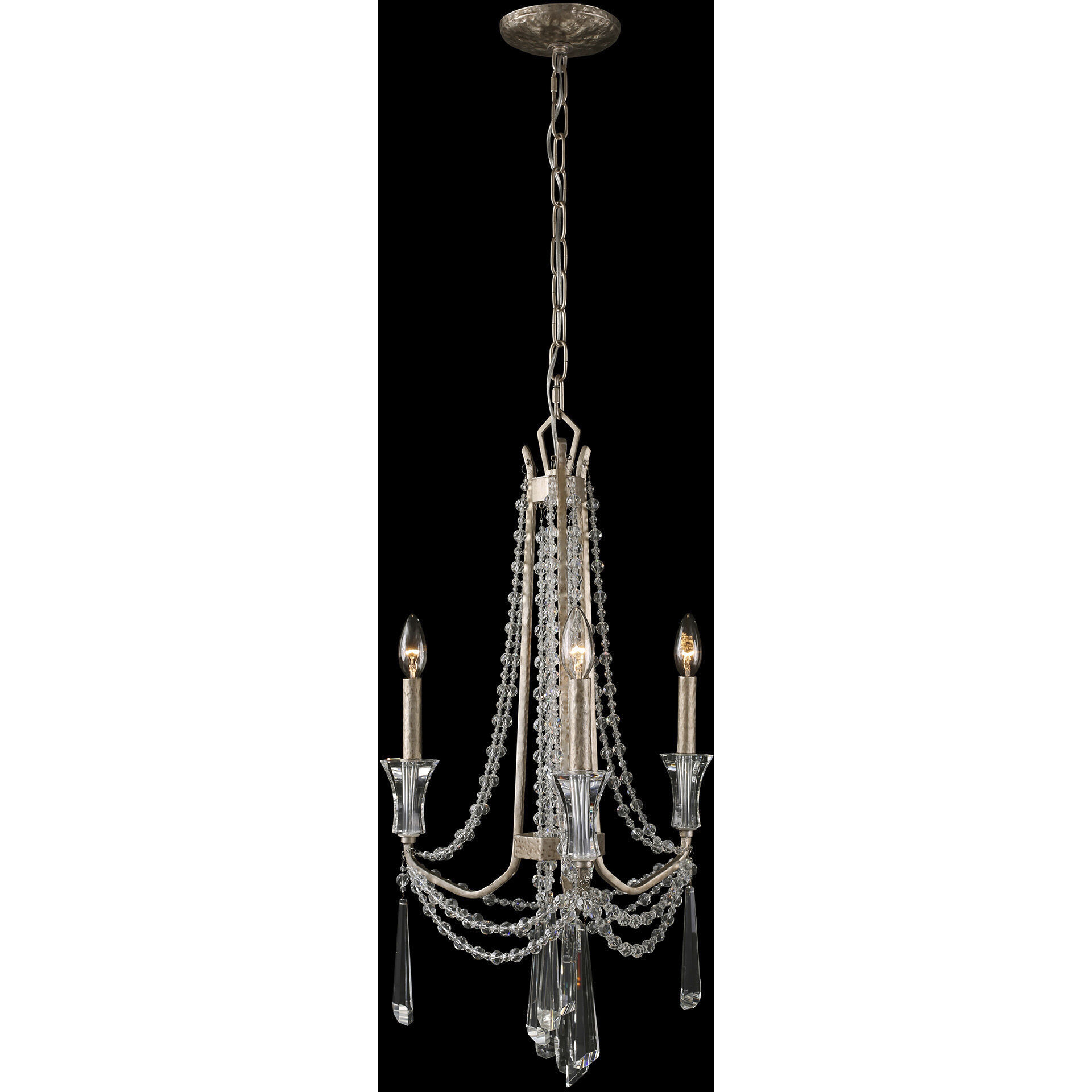 Barcelona 3 Light 17 inch Transcend Silver Chandelier Ceiling Light