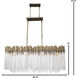 Matrix 8 Light 48.25 inch Matte Black and French Gold Linear Pendant Ceiling Light in Matte Black/French Gold