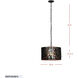 Estela 3 Light 16 inch Matte Black and French Gold Pendant Ceiling Light, Semi-Flush Convertible, Smithsonian Collaboration