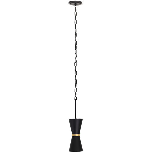 Mad Hatter 1 Light 5 inch Matte Black and French Gold Mini Pendant Ceiling Light