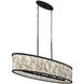 Scribble 6 Light 48 inch Matte Black Linear Pendant Ceiling Light, Smithsonian Collaboration