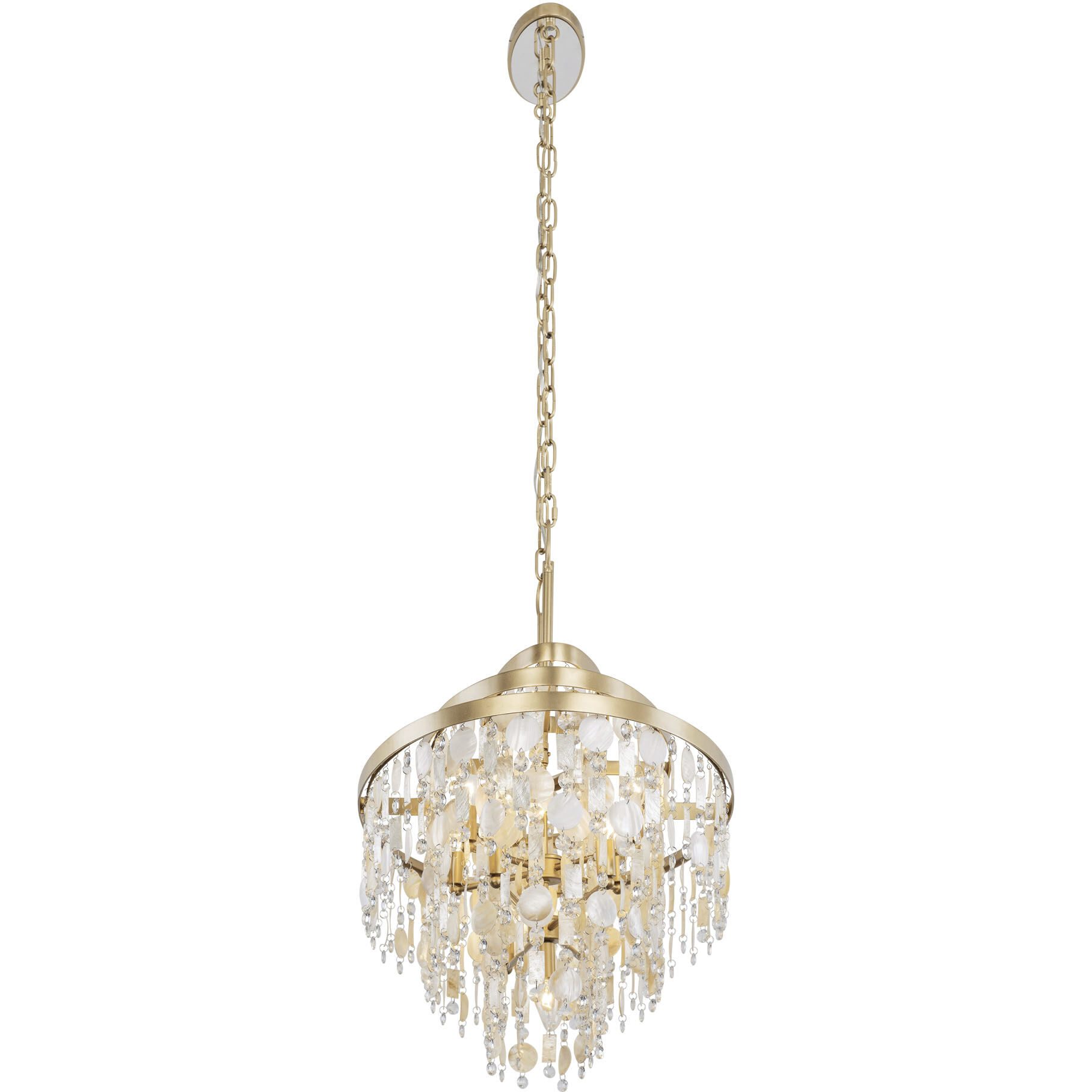 Kalani 9 Light 42 inch French Gold Linear Pendant Ceiling Light, Smithsonian Collaboration