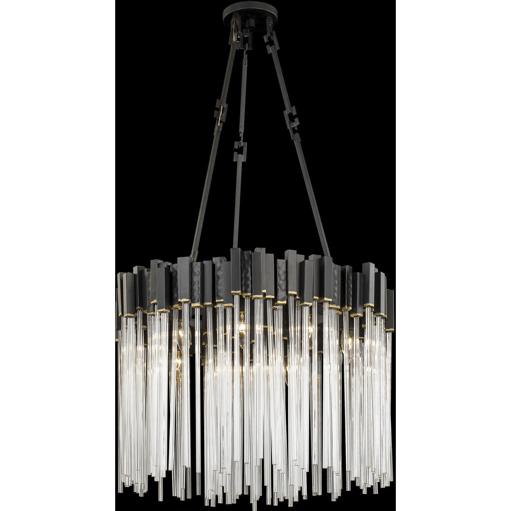 Matrix 9 Light 25 inch Matte Black and French Gold Chandelier Ceiling Light