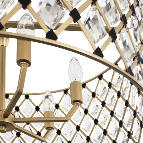 Windsor 6 Light 25 inch French Gold and Matte Black Pendant Ceiling Light
