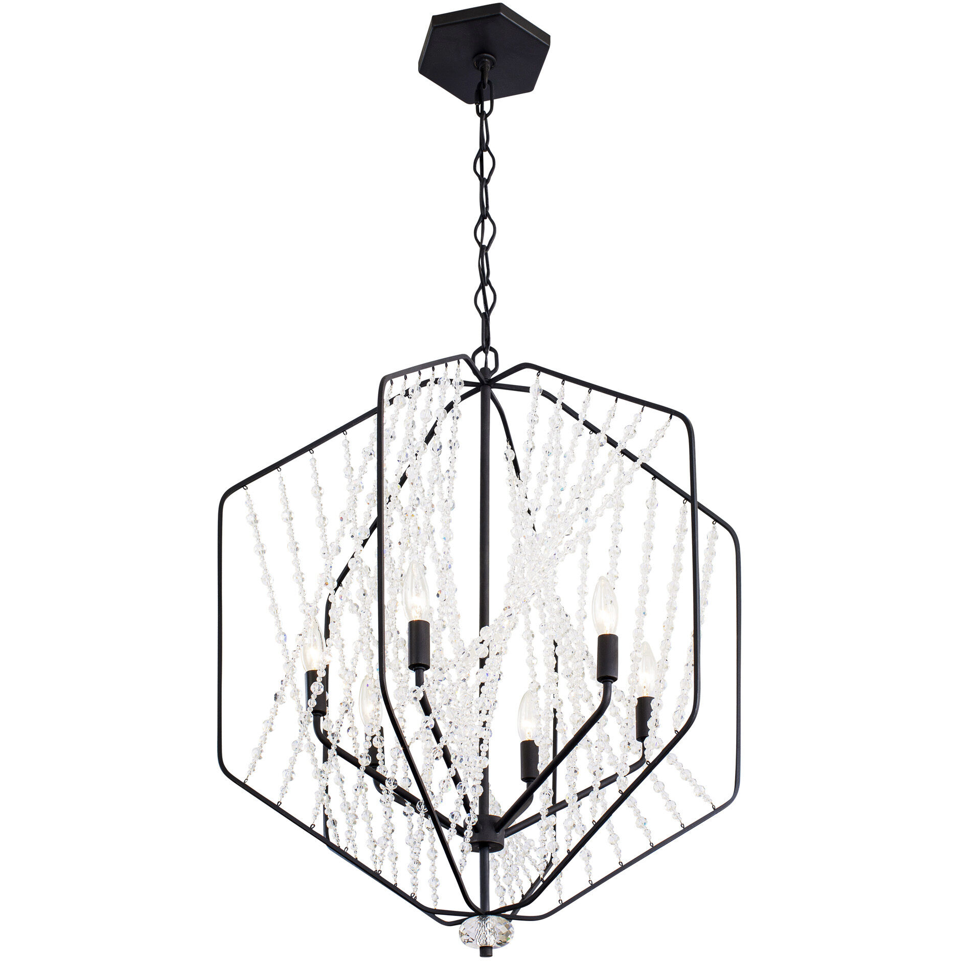 Chelsea 6 Light 26 inch Carbon Black Pendant Ceiling Light
