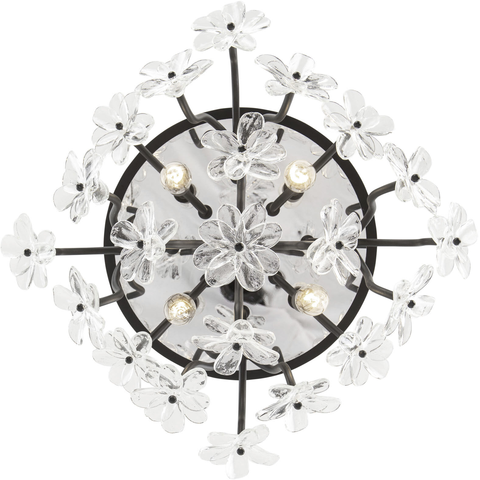 Wildflower 4 Light 19 inch Matte Black Semi-Flush Ceiling Light, Smithsonian Collaboration