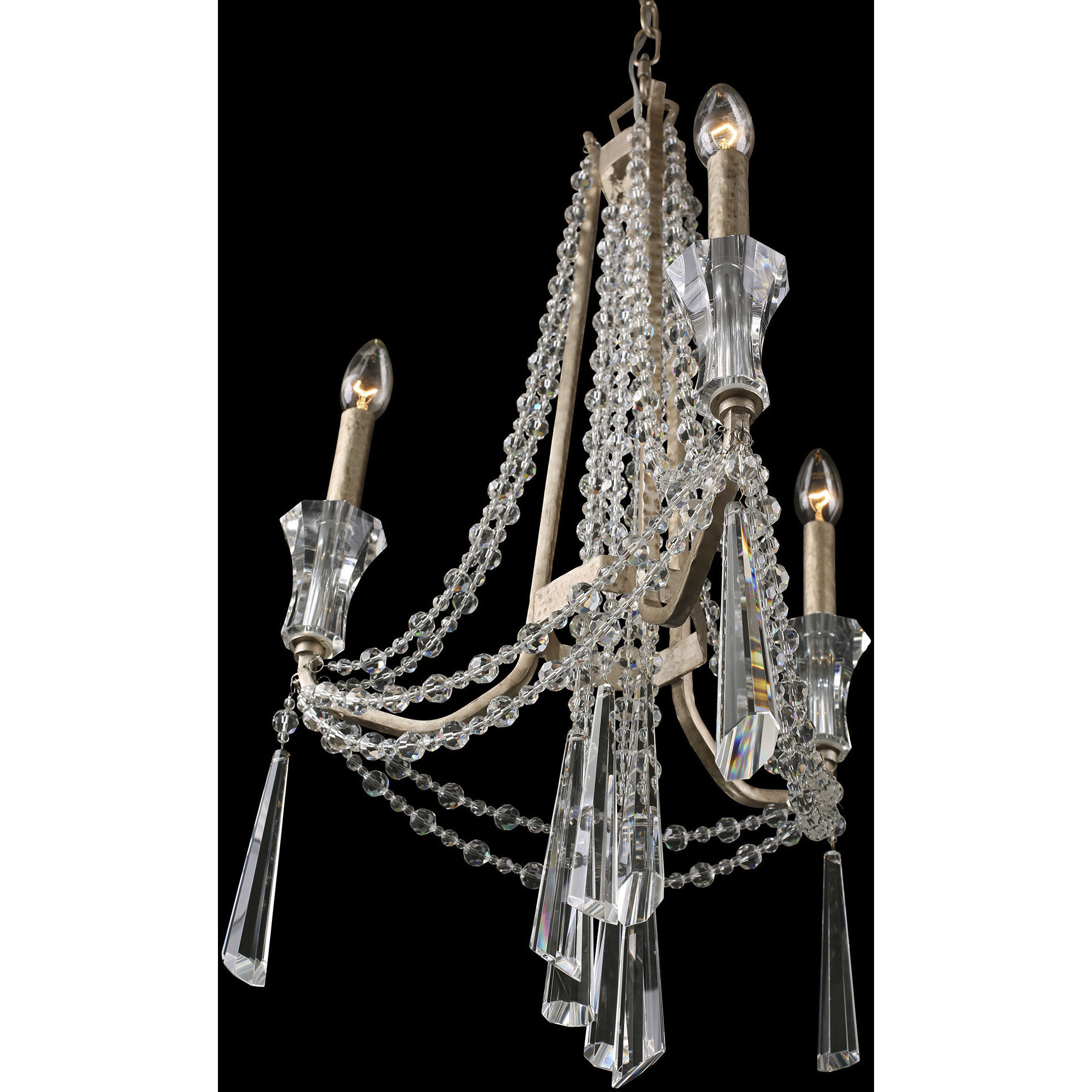 Barcelona 3 Light 17 inch Transcend Silver Chandelier Ceiling Light