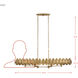 Petal Reign 6 Light 48 inch Brass Kisser Linear Pendant Ceiling Light