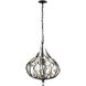 Bask 3 Light 18 inch Matte Black and French Gold Pendant Ceiling Light