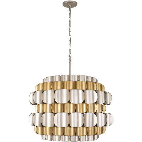 Swoon 6 Light 26.5 inch Antique Gold Pendant Ceiling Light, Smithsonian Collaboration