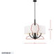 Patchwork 4 Light 24 inch Black with Satin Brass Pendant Ceiling Light in Black/Satin Brass