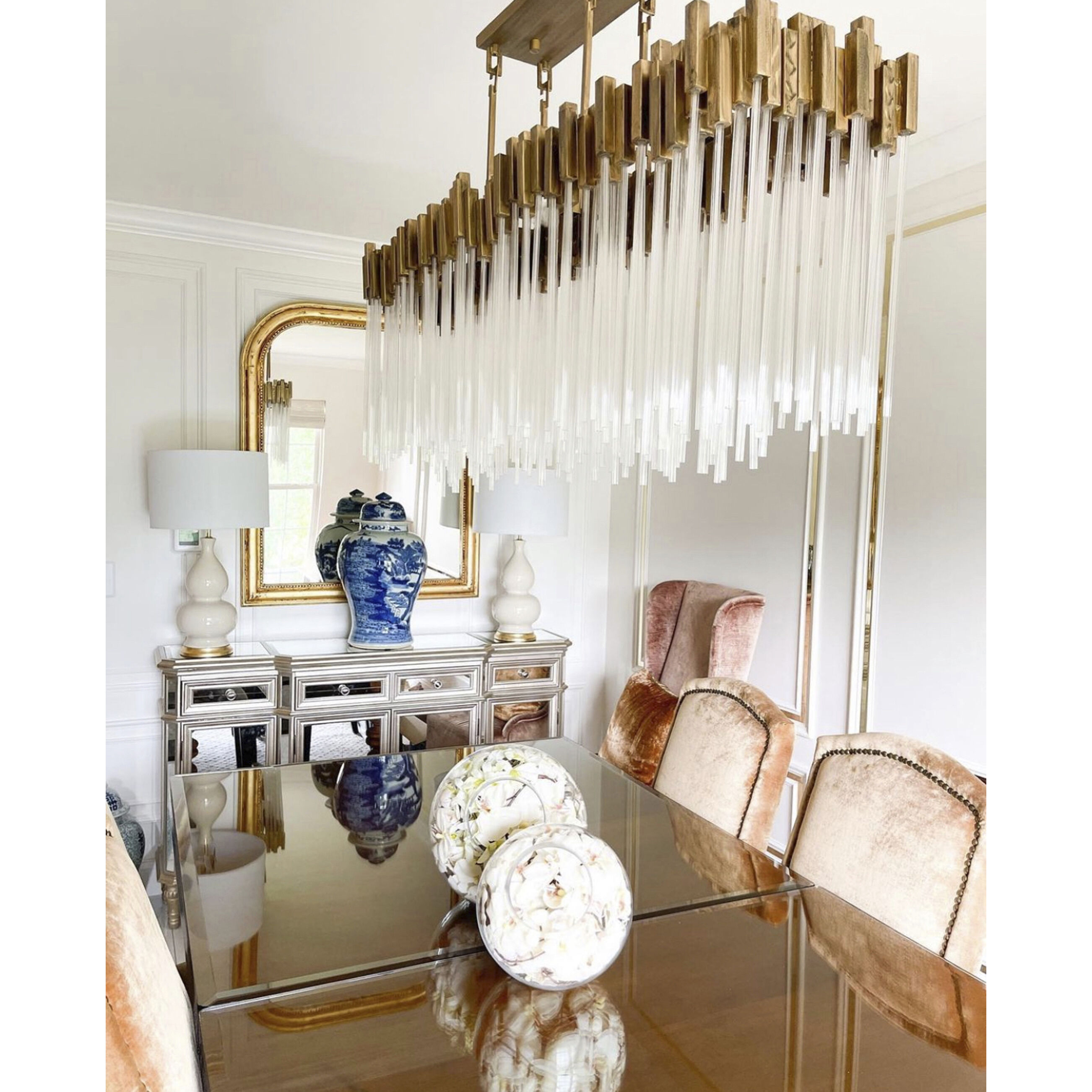 Matrix Linear Pendant Ceiling Light in Havana Gold, 8