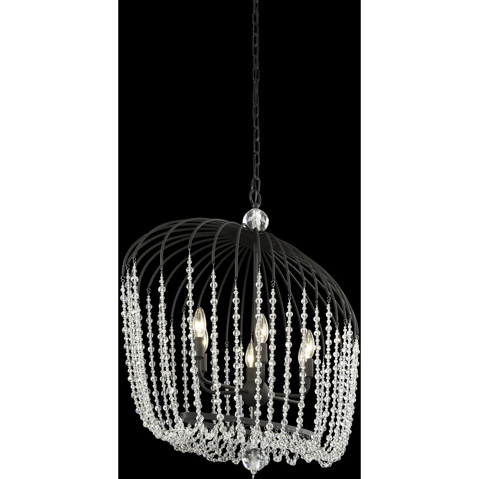 Voliere 6 Light 36 inch Matte Black Pendant Ceiling Light