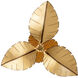 Banana Leaf 3 Light 24 inch Gold Semi-Flush Ceiling Light