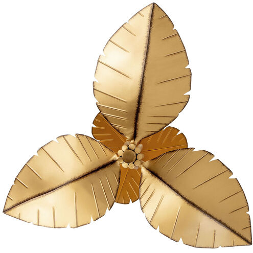 Banana Leaf 3 Light 24 inch Gold Semi-Flush Ceiling Light