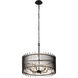 Park Row 6 Light 24 inch Matte Black and French Gold Pendant Ceiling Light, Smithsonian Collaboration