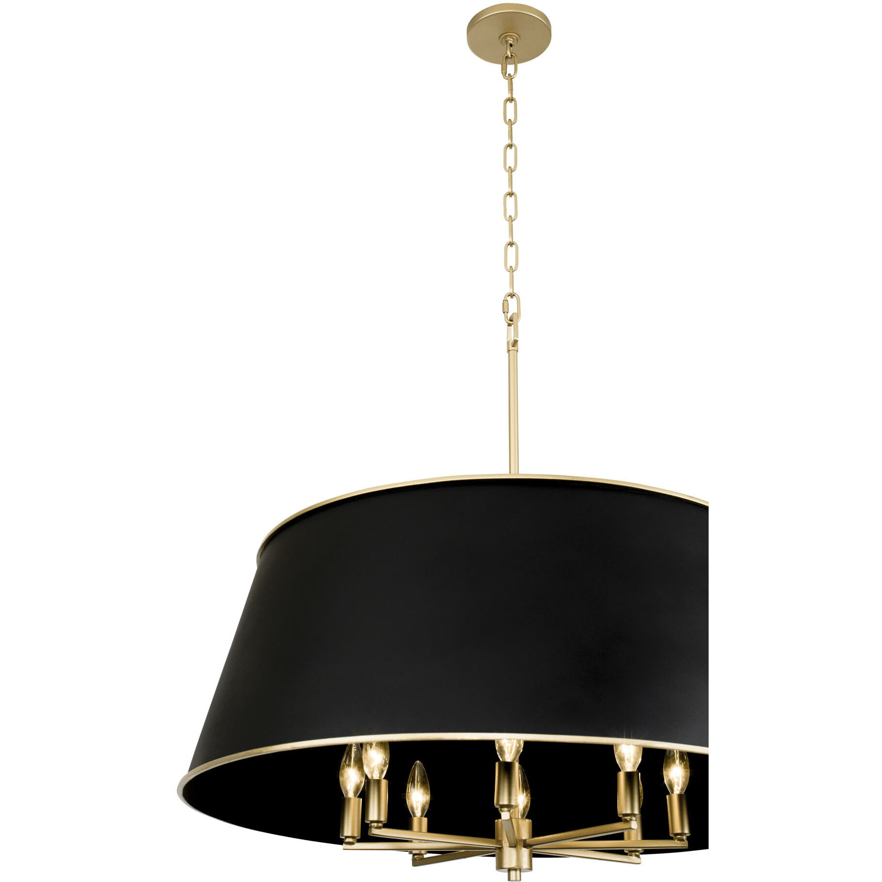 Coco 8 Light 32 inch Matte Black/French Gold Pendant Ceiling Light