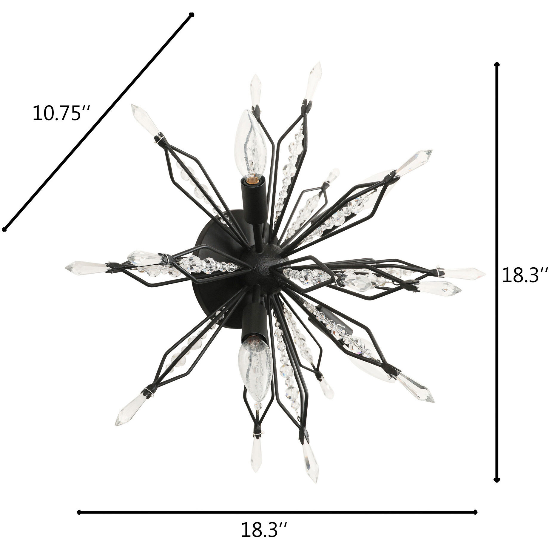 Orbital 4 Light 18.3 inch Carbon Semi-Flush Ceiling Light