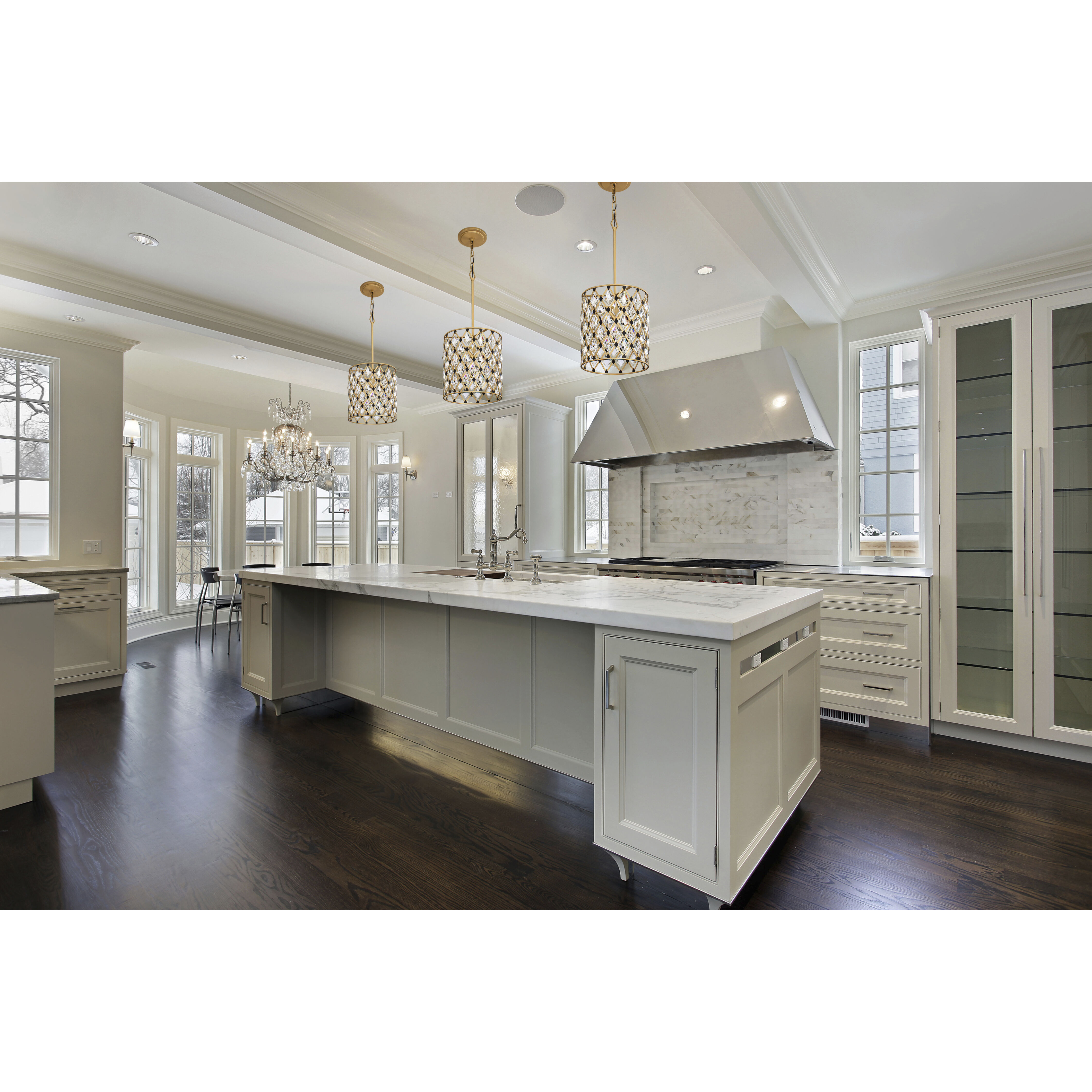 Windsor 1 Light 11.5 inch French Gold and Matte Black Pendant Ceiling Light