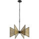 Machina 6 Light 24 inch Matte Black with Sulihiya Chandelier Ceiling Light, Smithsonian Collaboration