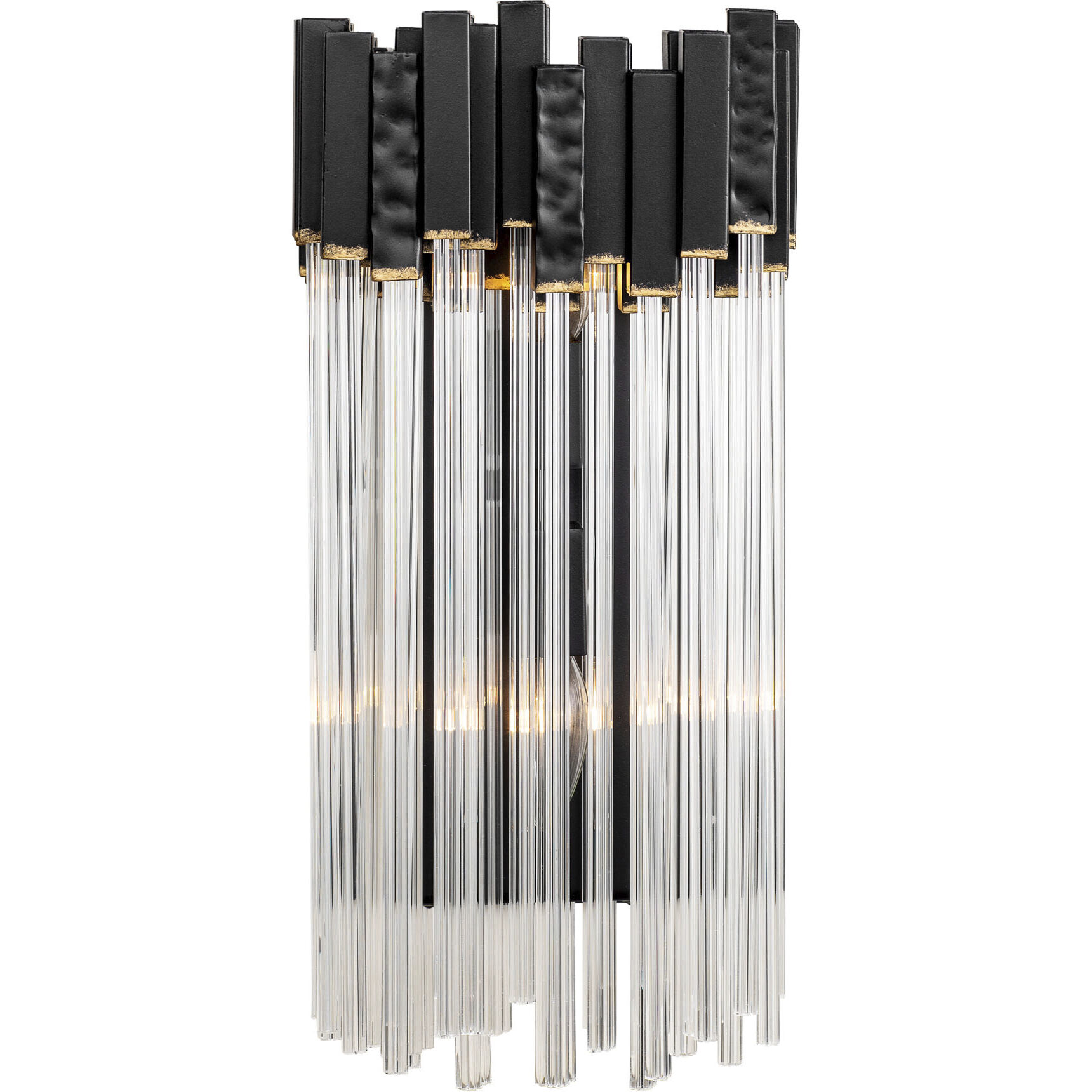 Matrix 2 Light 8 inch Matte Black and French Gold Wall Sconce Wall Light in Matte Black/French Gold