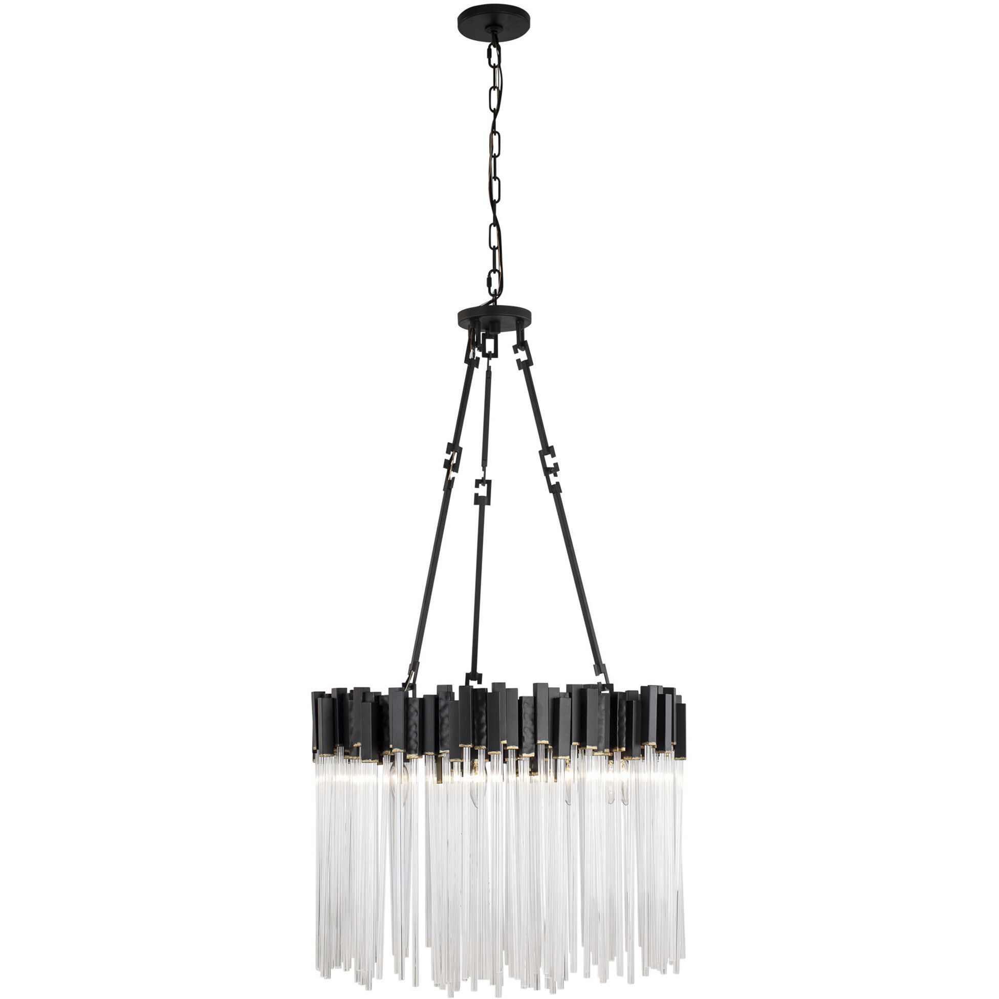 Matrix 9 Light 25 inch Matte Black and French Gold Pendant Ceiling Light