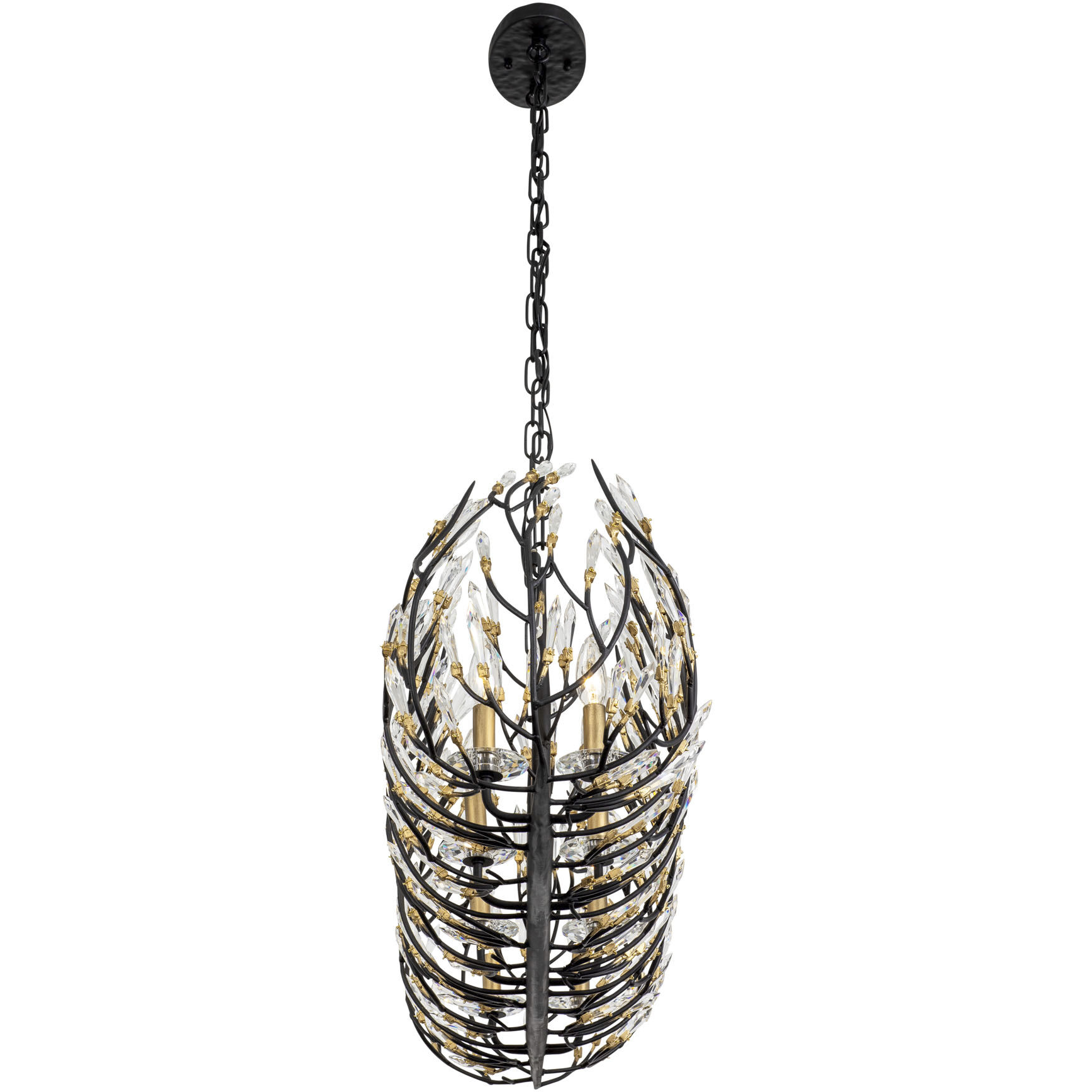 Bask 8 Light 48 inch Matte Black and French Gold Linear Pendant Ceiling Light