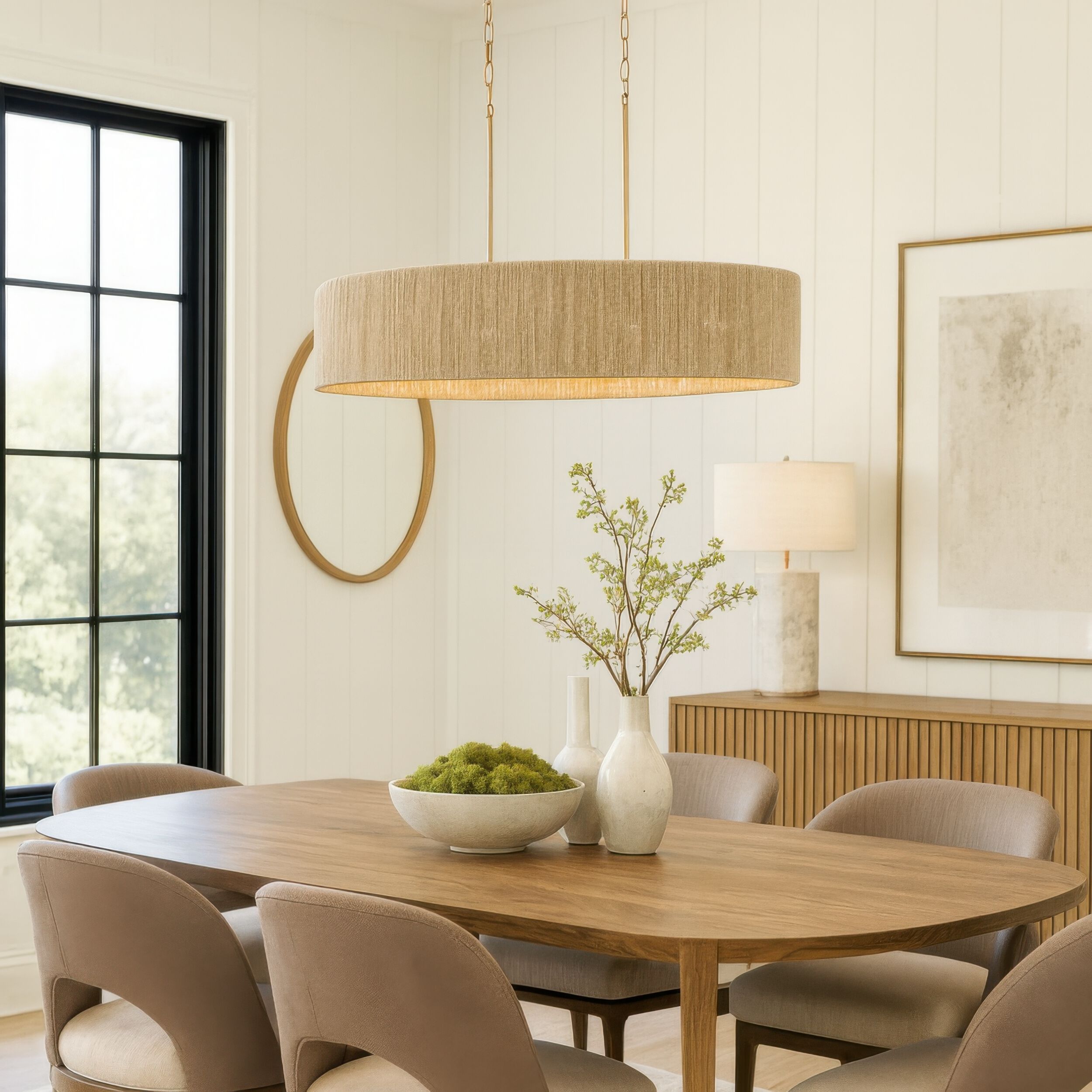 Jacob's Ladder 6 Light 48 inch French Gold Linear Pendant Ceiling Light, Smithsonian Collaboration