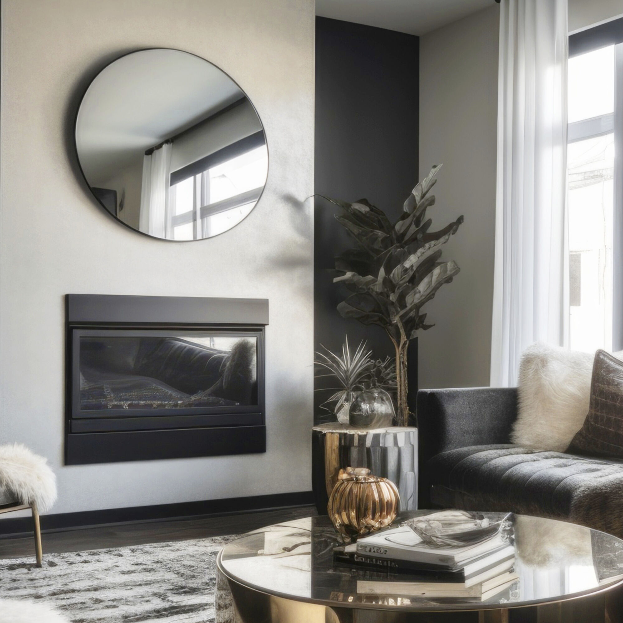 Tablet 40 inch Black Wall Mirror