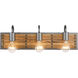 Ella Jane 3 Light 21 inch New Bronze and Honey Wood Bath Vanity Light Wall Light