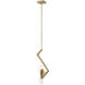 Down the Wrong Path 1 Light 12.26 inch Brass Kisser Mini Pendant Ceiling Light