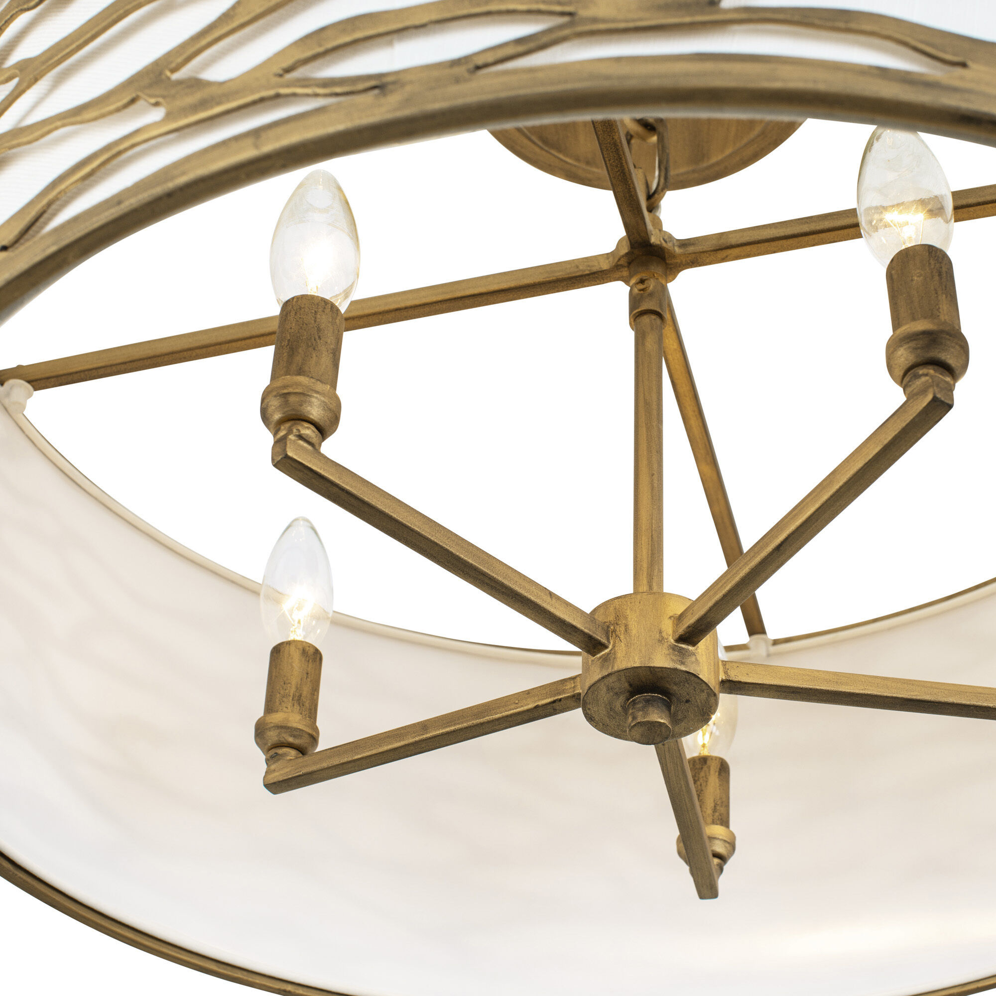 Kato 5 Light 24 inch Havana Gold Semi-Flush Ceiling Light