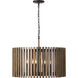 Suratto 8 Light 30 inch Matte Black and Medium Walnut Pendant Ceiling Light