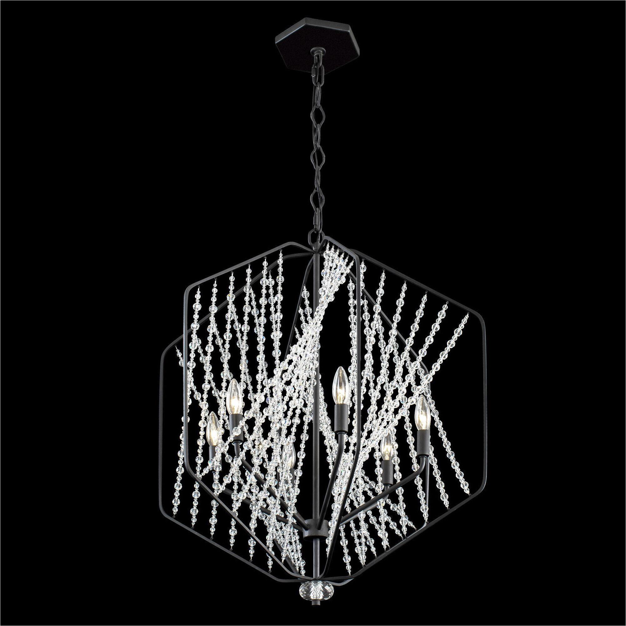 Chelsea 6 Light 26 inch Carbon Black Pendant Ceiling Light