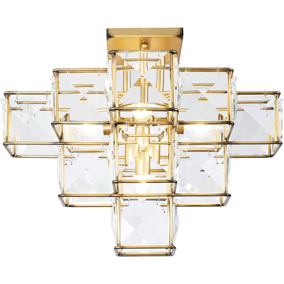 Cubic 5 Light 18.5 inch Calypso Gold Semi-Flush Ceiling Light