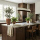 Desert Flyer 6 Light 48 inch Satin Brass and Medium Walnut Linear Pendant Ceiling Light