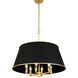 Coco 6 Light 24 inch Matte Black/French Gold Pendant Ceiling Light