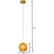 Urchin 1 Light 6.3 inch Gold Mini Pendant Ceiling Light