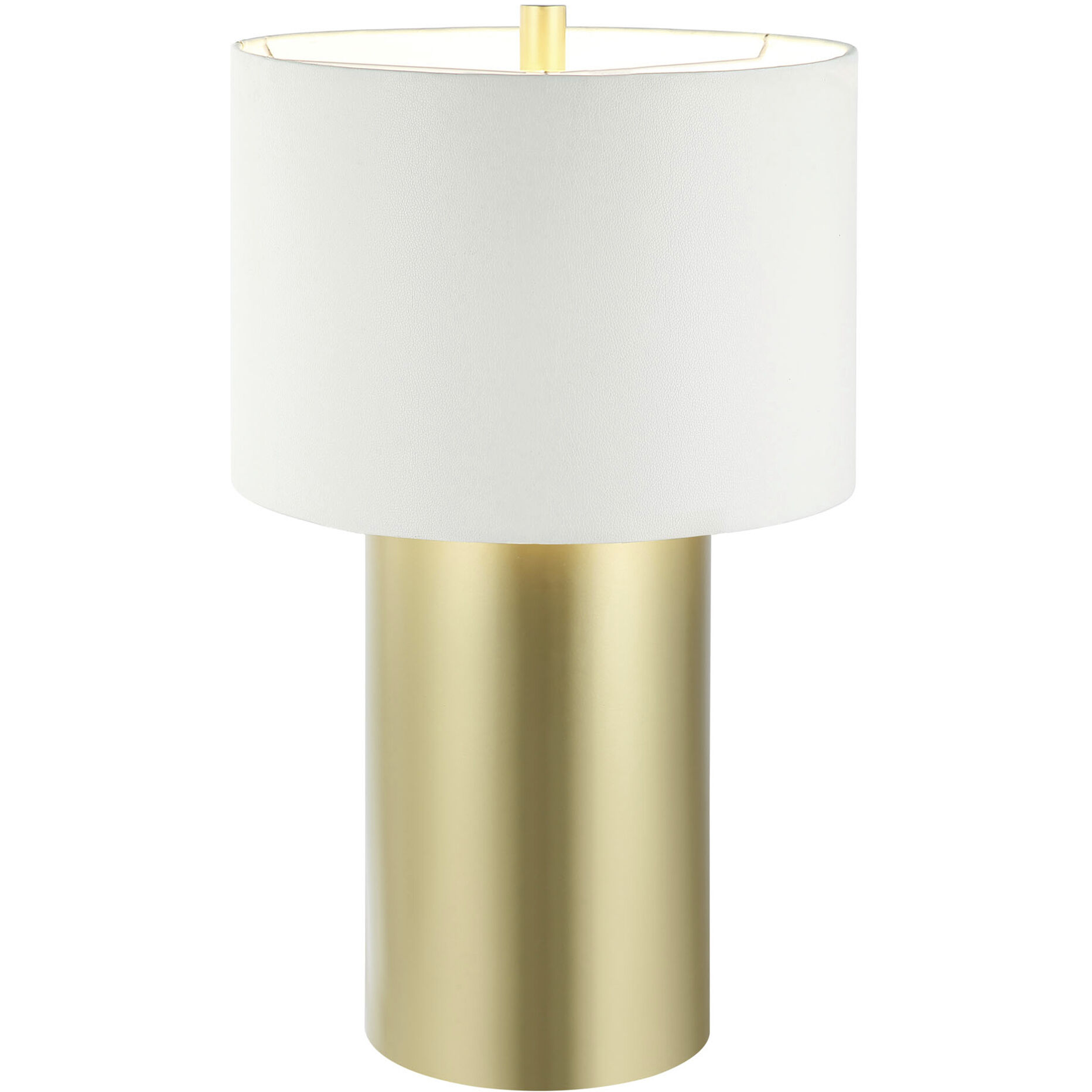 Secret Agent 28 inch 100 watt Painted Gold and White Leather Table Lamp Portable Light