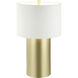 Secret Agent 28 inch 100.00 watt Painted Gold and White Leather Table Lamp Portable Light