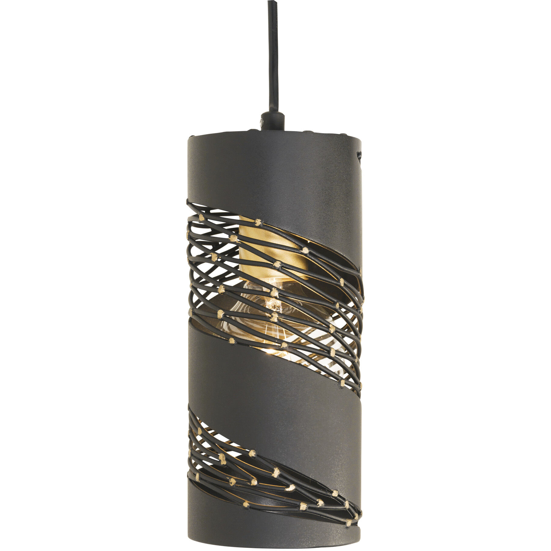 Flow 1 Light 4 inch Gold Mini Pendant Ceiling Light in Matte Black/French Gold