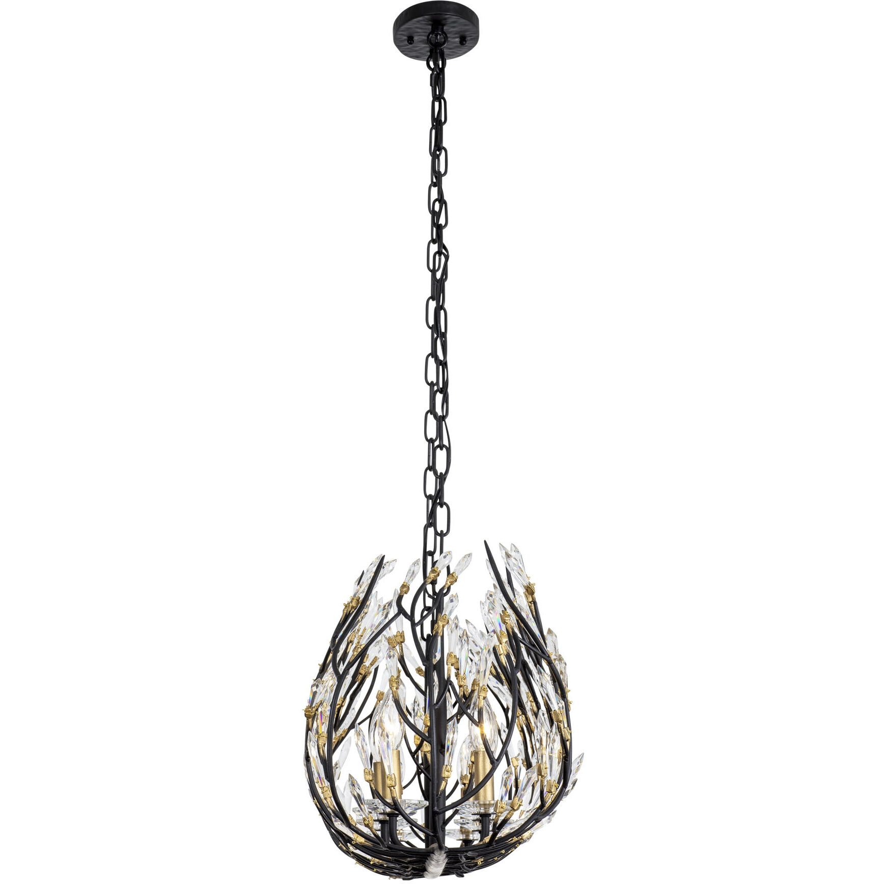 Bask 8 Light 48 inch Matte Black and French Gold Linear Pendant Ceiling Light