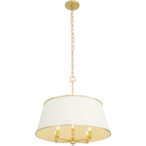 Coco 6 Light 24 inch Matte White/French Gold Pendant Ceiling Light