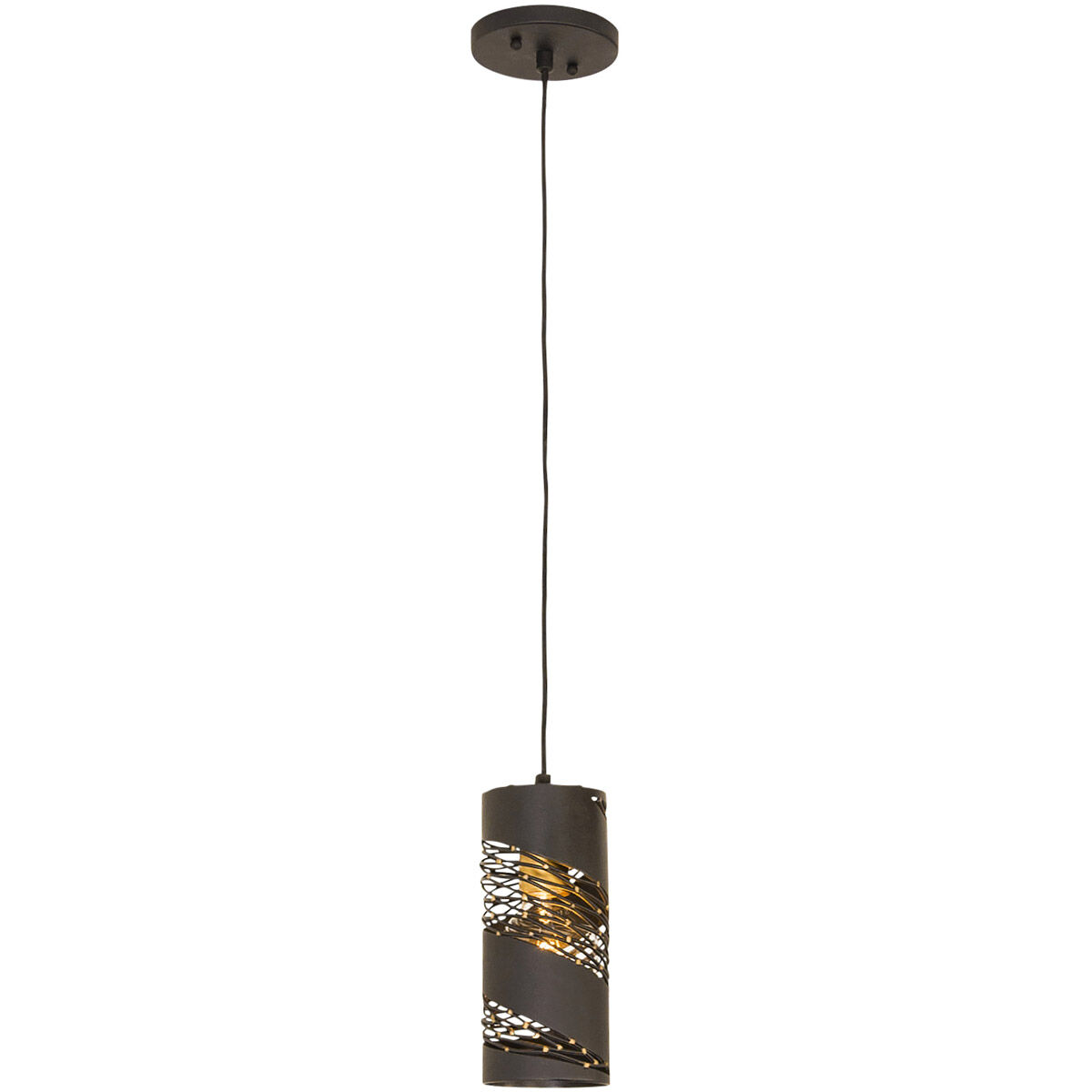 Flow 1 Light 4 inch Gold Mini Pendant Ceiling Light in Matte Black/French Gold