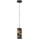 Flow 1 Light 4 inch Gold Mini Pendant Ceiling Light in Matte Black/French Gold