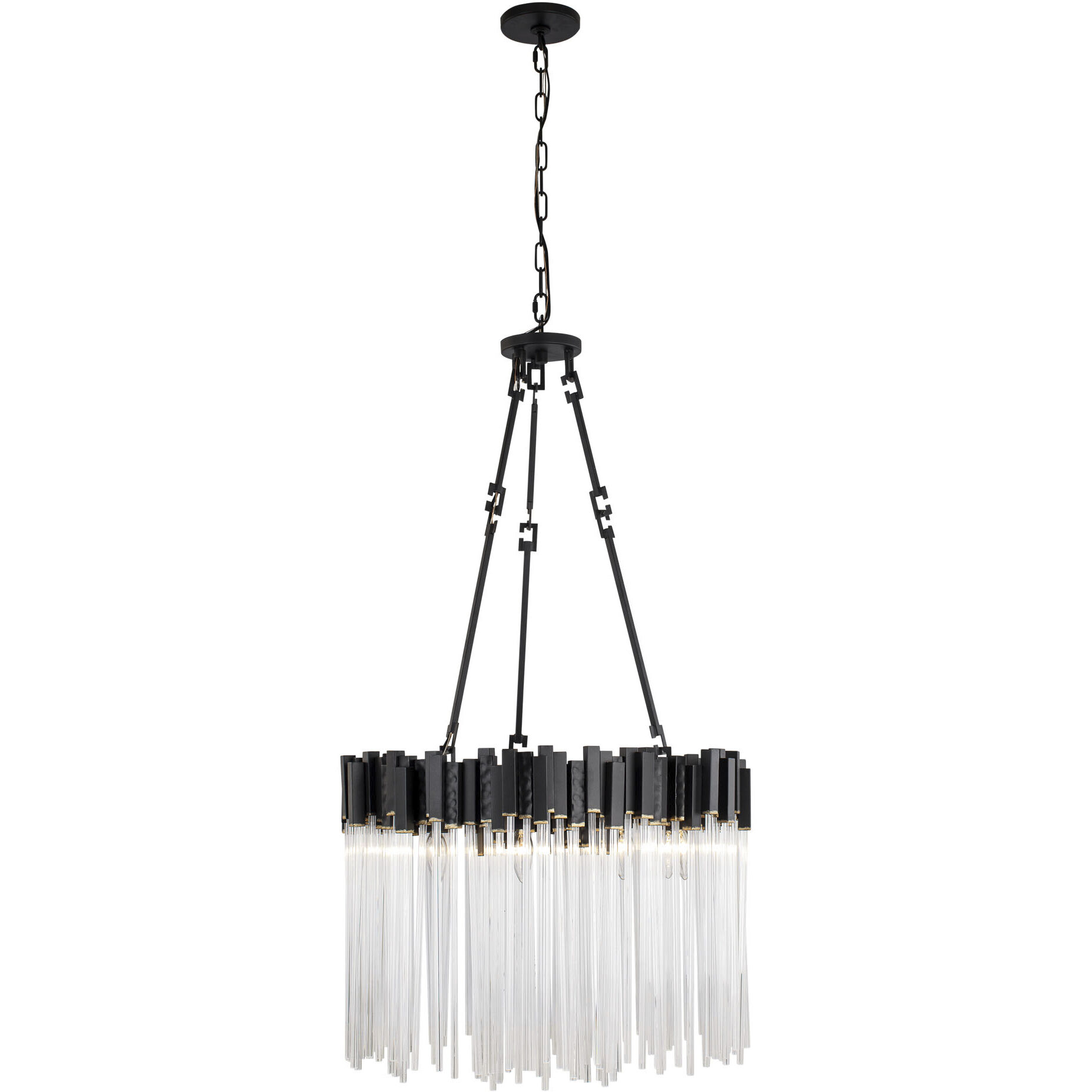 Matrix 9 Light 25 inch Matte Black and French Gold Chandelier Ceiling Light