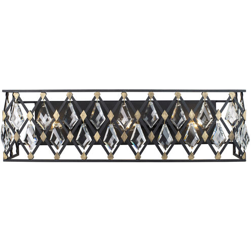 Windsor 3 Light 23.25 inch Carbon/Havana Gold Bath/Vanity Wall Light